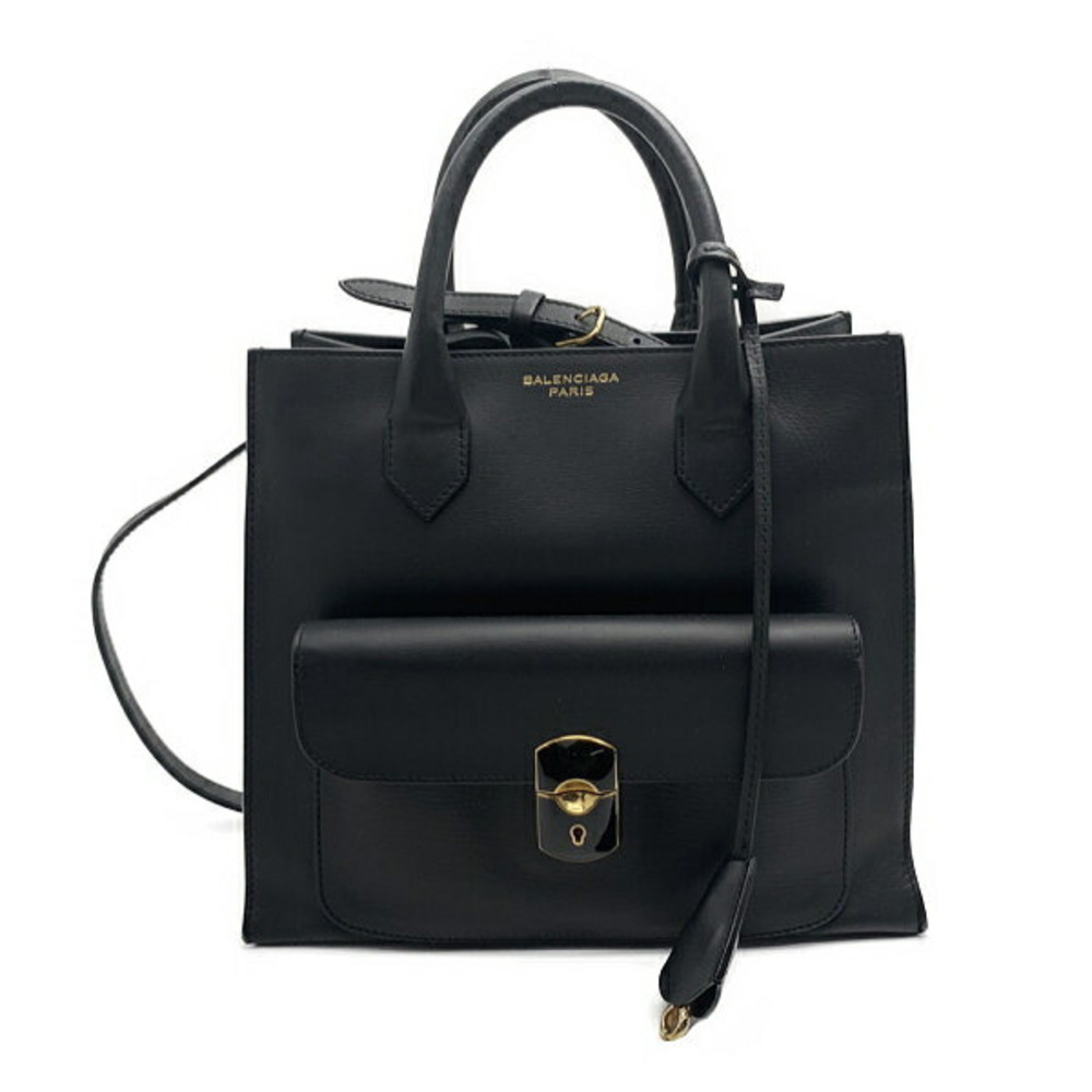 Balenciaga Padlock All Afternoon Bag Black Calfskin